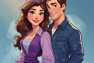 do a faceless couple illustration couples portrait