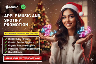 apple music and spotify promotion for christmas gospel and new year songs