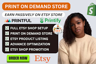 setup etsy print on demand store printify printful print on demand etsy seo