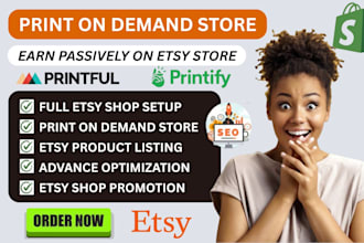 etsy shop setup print on demand etsy printify printful print on demand store