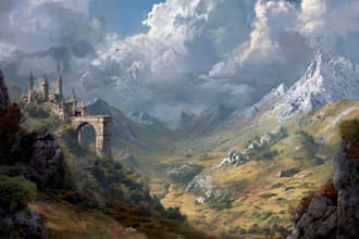 design detailed fantasy landscapes and environment