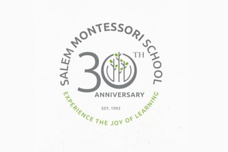 design montessori school anniversary logo