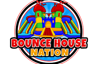 design wonderful bounce house logo