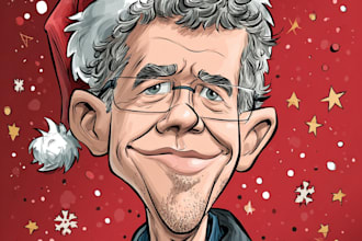 unique christmas cartoon caricature