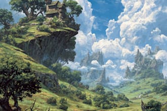 do fantasy background and landscape