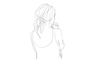 do minimalist custom vector art feminine illustration hand drawn line art