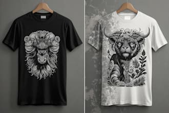 make a linocut tshirt design for brands