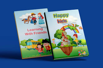 design cute and colorful kids book cover