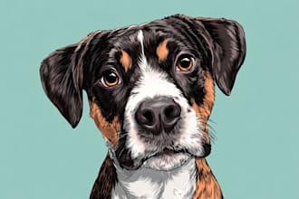 draw an awesome pet cartoon portrait