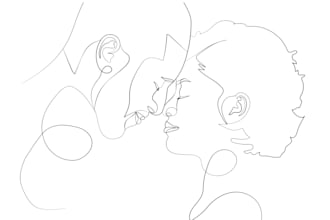 do minimalist hand drawn illustration custom line art continuous line art logo