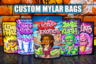 design custom weed mylar bag cannabis product labels