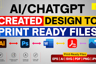 recreate ai chatgpt generated designs into editable print ready files