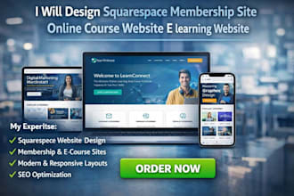 design squarespace membership site online course website e learning website