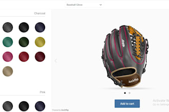 customize and configure baseball, softball glove on shopify zakeke and kickflip