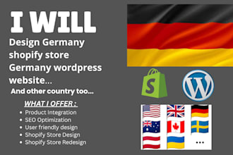 design  german shopify store german wordpress website developer website design