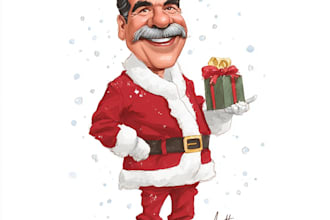 unique christmas cartoon caricature