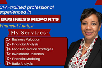 prepare cfa based investment analysis and business reports
