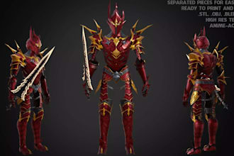 cosplay 3d printable armor, superhero helmet stl,fbs,obj, fantasy sword 3d model