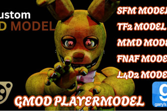 create 3d custom sfm model, tf2 model, l4d2 model, mmd model, gmod playermodel