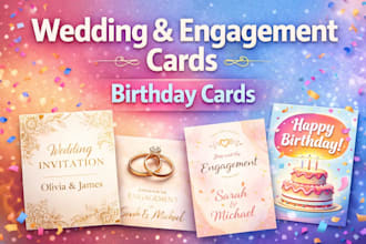 design luxury engagement and wedding invitation cards