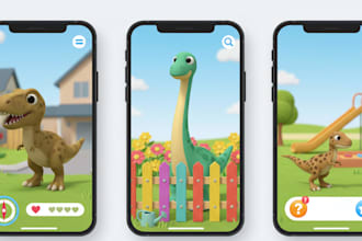 develop an ar dinosaur exploration game with interactive learning
