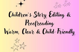 proofread and edit stories for kids