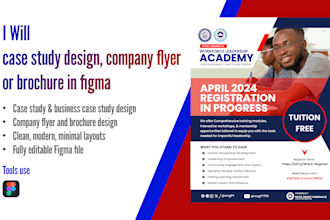 case study design, company flyer or brochure in figma
