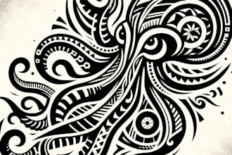 create a profesional tribal tattoo design