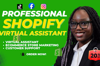 shopify virtual assistant ecommerce, shopify sales expert, manage shopify store