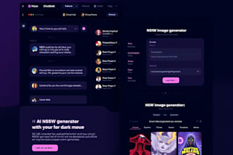 develop an ai nsfw chatbot website, an ai saas website