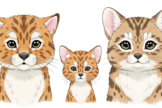 draw cute animal art pet portrait wildlife cartoon and character art