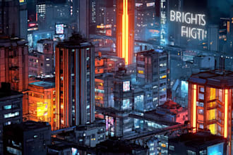create futuristic cyberpunk city for you