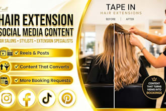 create hair extension social media content for salon bookings