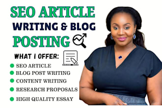 do seo article writing, content writing, script writing, and website content