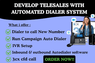 install and configure 3cx with sip trunk, auto dialer, and a complete
