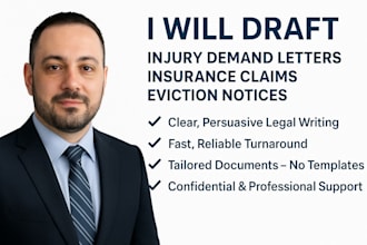 draft injury demand letters, insurance claims, eviction notices, accident report