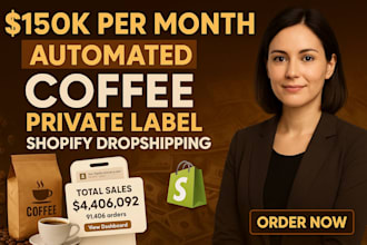 setup a premium private label coffee shopify store ecomerce website design