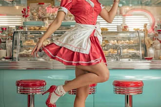 create retro bombshell beauty art