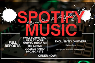 submit and airplay your spotify music on 600 active college radio broadcasts