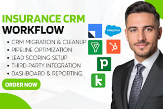 insurance workflows salesforce leadsquared keap zoho bigin pipedrive hubspot