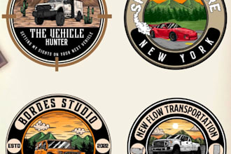 do vintage logo design automotive, car bussines