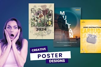 creative poster design for events or business and branding