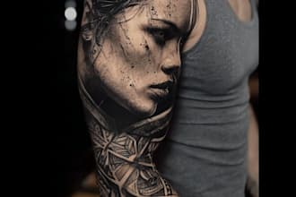 create a tattoo design of tattoo sleeve