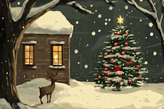 illustration christmas book holiday cartoon caricature card