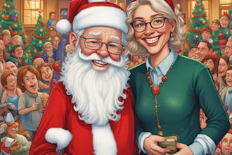 custom christmas cartoon caricature