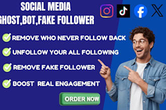 detect and remove bot, ghost, and spam followers