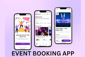 build event booking app ticketing booking app hotel app event management web