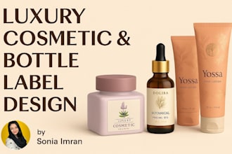 design luxury cosmetic skincare and bottle label with premium branding