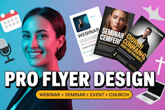 design webinar flyer, seminar flyer, conference flyer, event flyer, church flyer