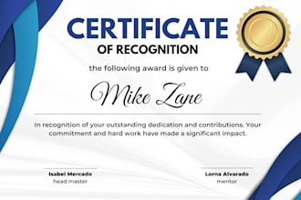 design premium award achievement appreciation certificate training graduation